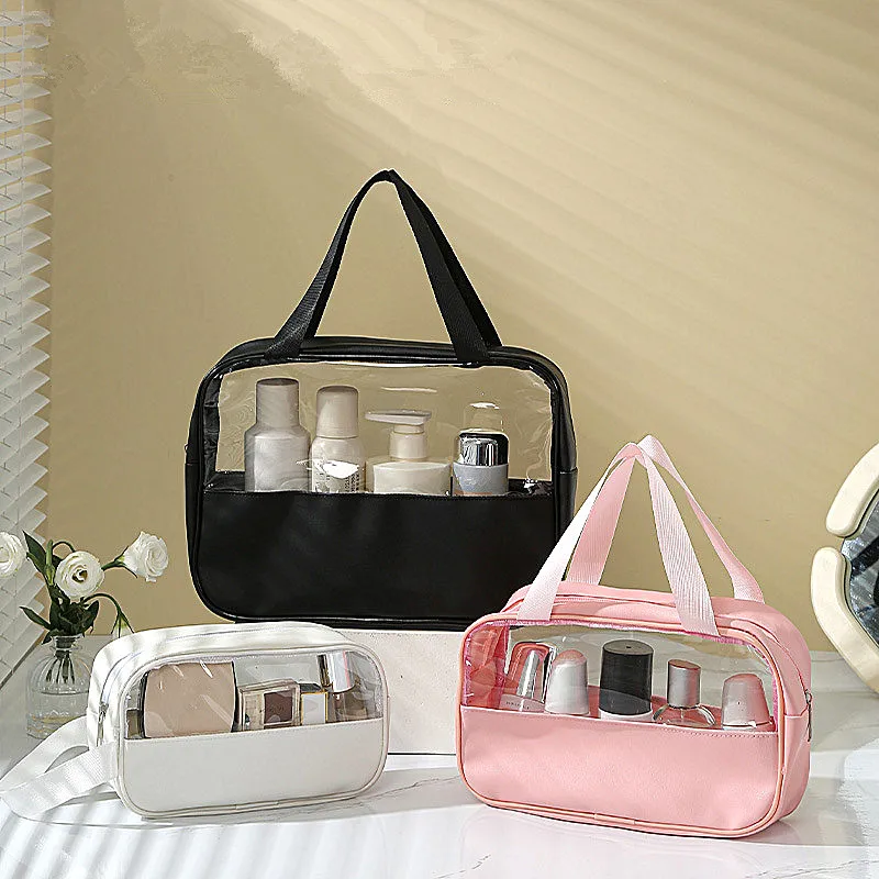 

Portable Travel Transparent Women's Cosmetics Bag PVC Waterproof Makeup Storage Pouch Swimming Beach Toiletry Bags