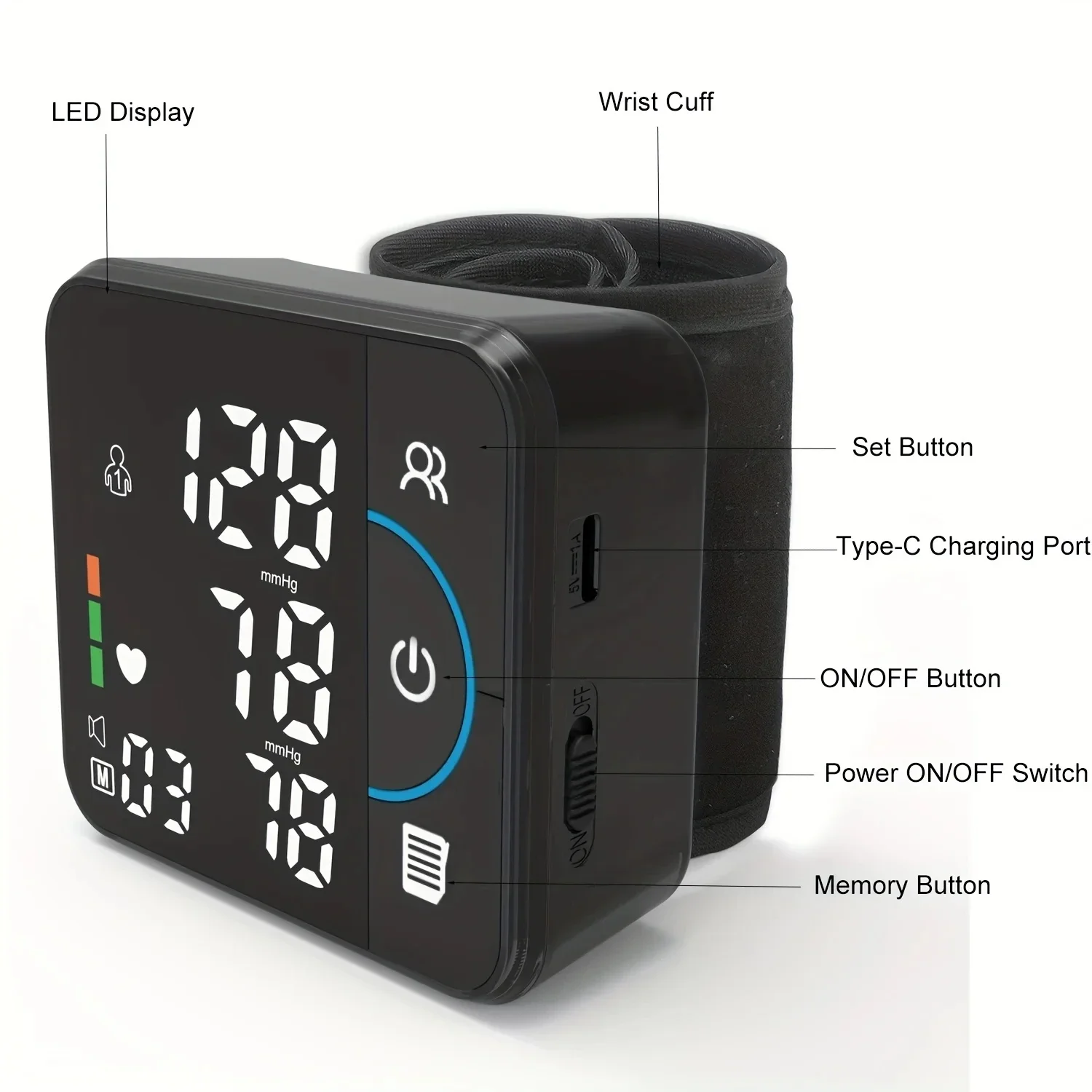 Bluetooth charging Blood pressure monitor West Voice Sphygmomanometer wireless data storage arrhythmia detection 6