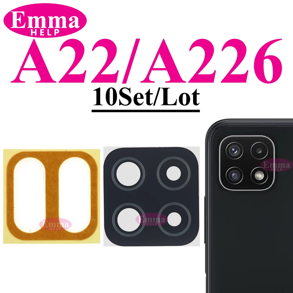 Premium Back Rear Camera Glass Lens Replacement with Adhesive - 10 Pack