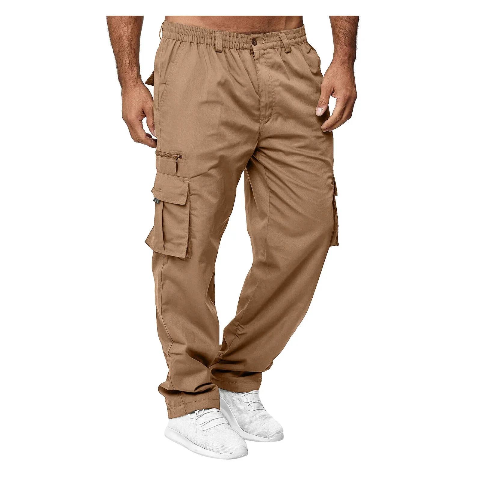 Work Pants Men's Casual Multi Pocket Workwear Pants, Outdoor Loose Straight Leg Long Pants, Men's Fitness Pants Casual Pants casual pants