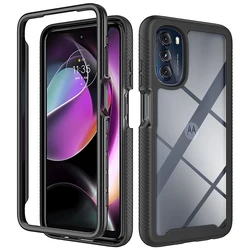 Enhanced Dual-Layer Rugged Armor Sky Case - Shockproof, Hybrid TPU/PC Hard Back Cover for Moto G 5G 2022 (Black)