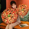 40/60cm Pizza Food Plush Pillow Stuffed Like Real Round Snack Cushion Shell with Zipper Ham Bacon Green Union Beef Tomato Decor 1