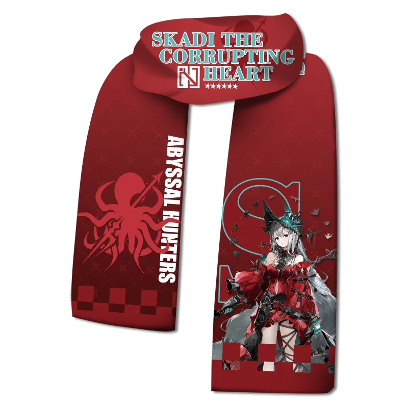 Anime Arknight Rhodesisland Warm Scarfs Scarf Cosplay Costume Daily Casual Scarves Plush Double Sides Printed