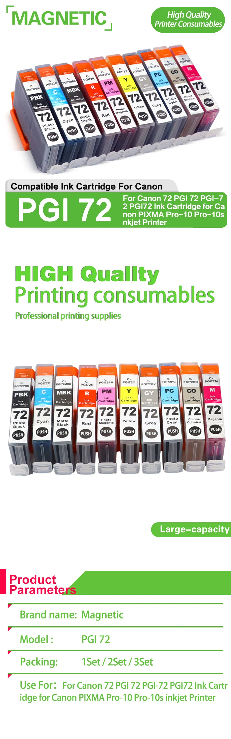 cartucho de tinta magnético compatível com canon cartridge cartucho de tinta para impressora jato de tinta canon