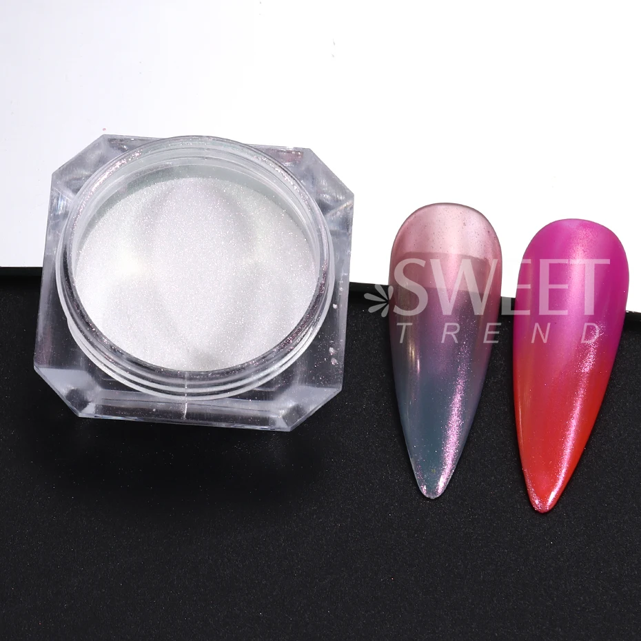 6pcs Fairy Unicorn Chrome Nail Glitter Powder Mermaid Aurora Mirror Pigment Glimmer Rainbow Gel Polish Dust Decor Manicure Flash