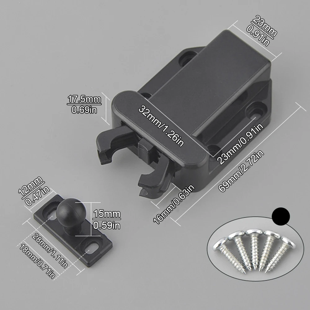 1 Piece Cabinet LatchesNon-magnetic Handle Free One Touch Opening Latch Drawer for Cabinet / Bedroom