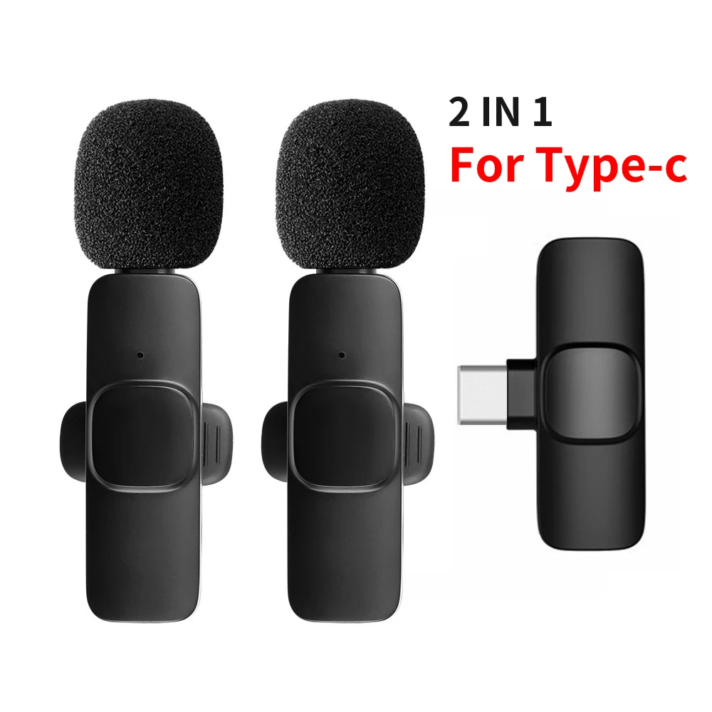 2 en 1 mini micro portable 3.5mm type c usb 8pin port clip-sur le microphone  à revers clip mains libres sur le microphone pour téléphone
