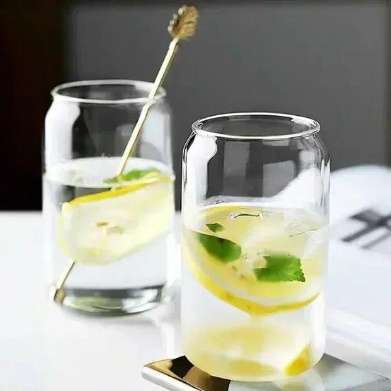 300ml/550ml Glass Cup Cola Cold Drink Water Cup Bamboo Lid Coffee Milk Juice Straw mug Beer Can Drink Home Breakfast Cup glass cup heat resistant coffee glass cup heat resistant glass cup glass water cup mason jars coffee mug