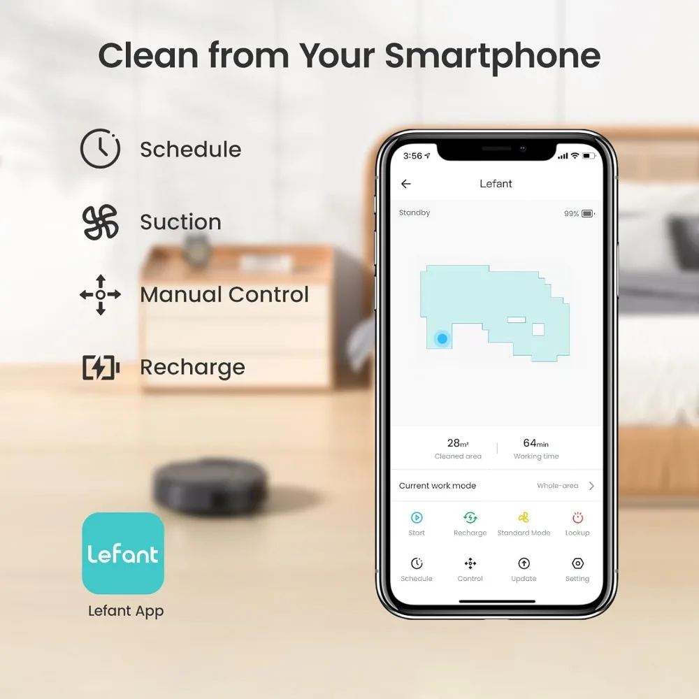 Robot Vacuum Cleaner with 2200Pa Powerful Suction,Tangle-Free,Wi-Fi/App/Alexa,Featured 6 Cleaning Modes,Self-Charging 4