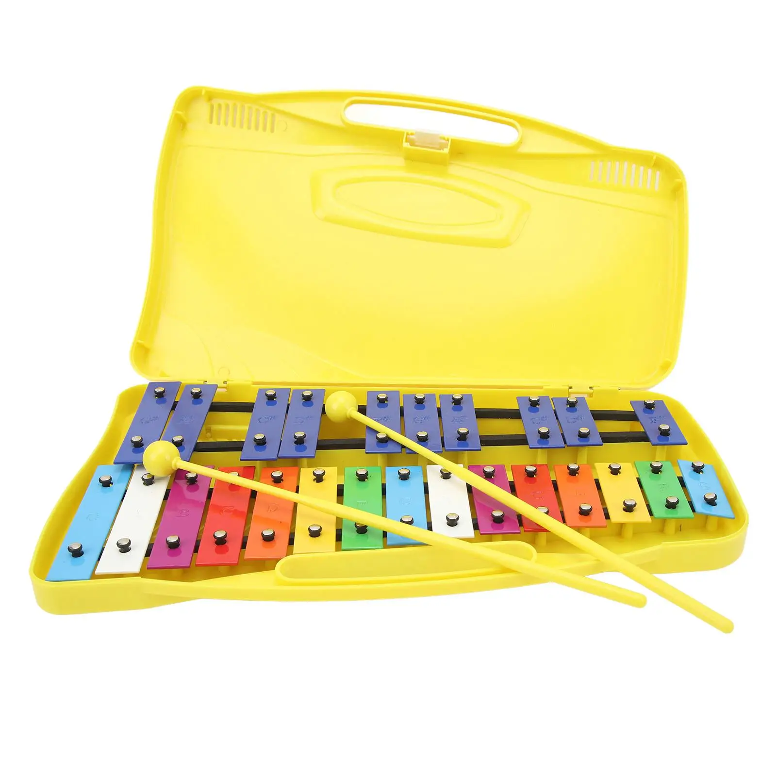 25 Note Professional Xylophone with Metal Keys and Yellow Box for Toddlers