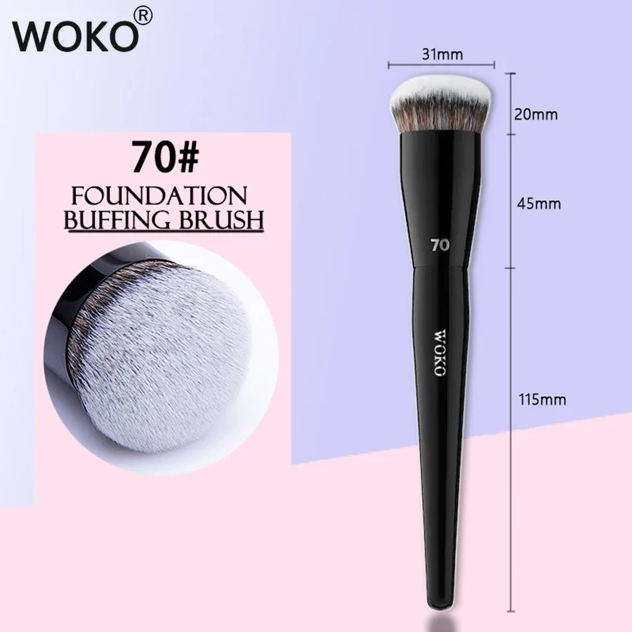 Flat Top Foundation Makeup Brushes Flat Angled Synthetic Hair Face Contour Foundation Liquid Cream Bronzer Buffing Makeup Tool 6