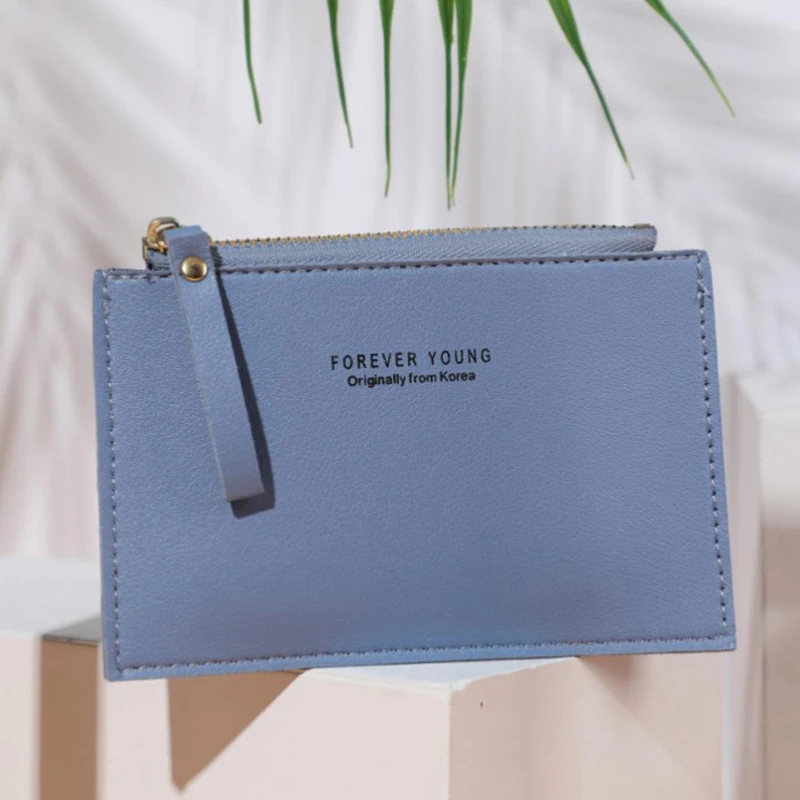

Pu Zipper Wallet Cash Id Card Credit Card Holder Ladies Solid Mini Card Case Men Business Name Card Holder High Quality