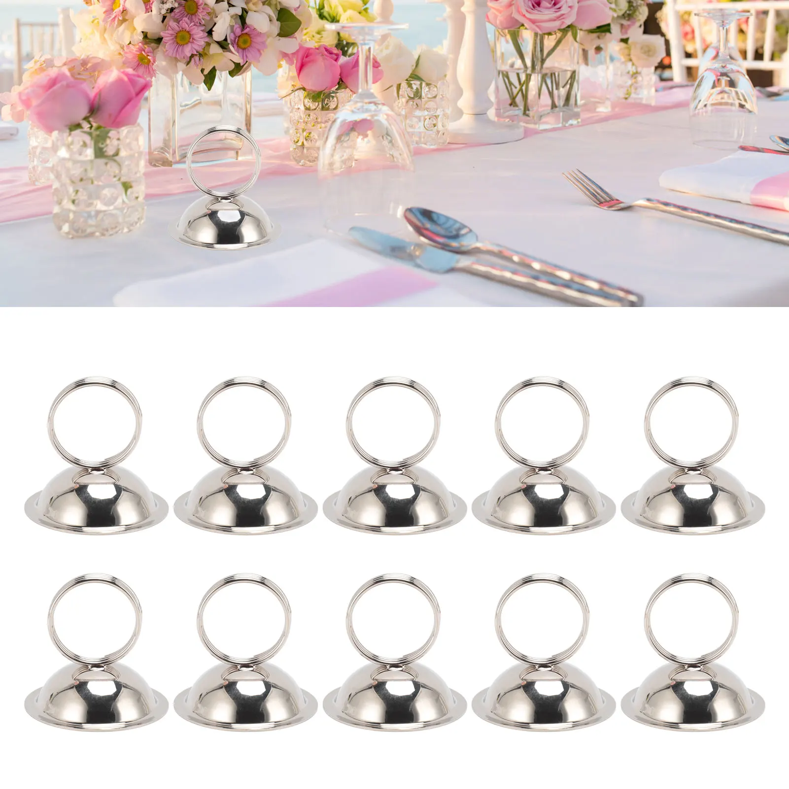 10pcs Table Number Holders Place Card Holders Metal Wire Picture Cards Stand Name Menu Clips For Wedding Reception Party
