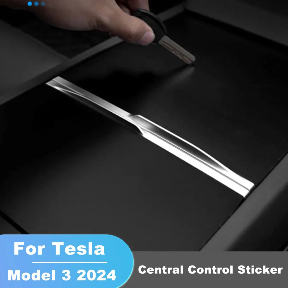 

Wood Grain Center Console Panel Sticker Film For Tesla Model 3 2024 Carbon Central Control Cover Car Interior Accessories