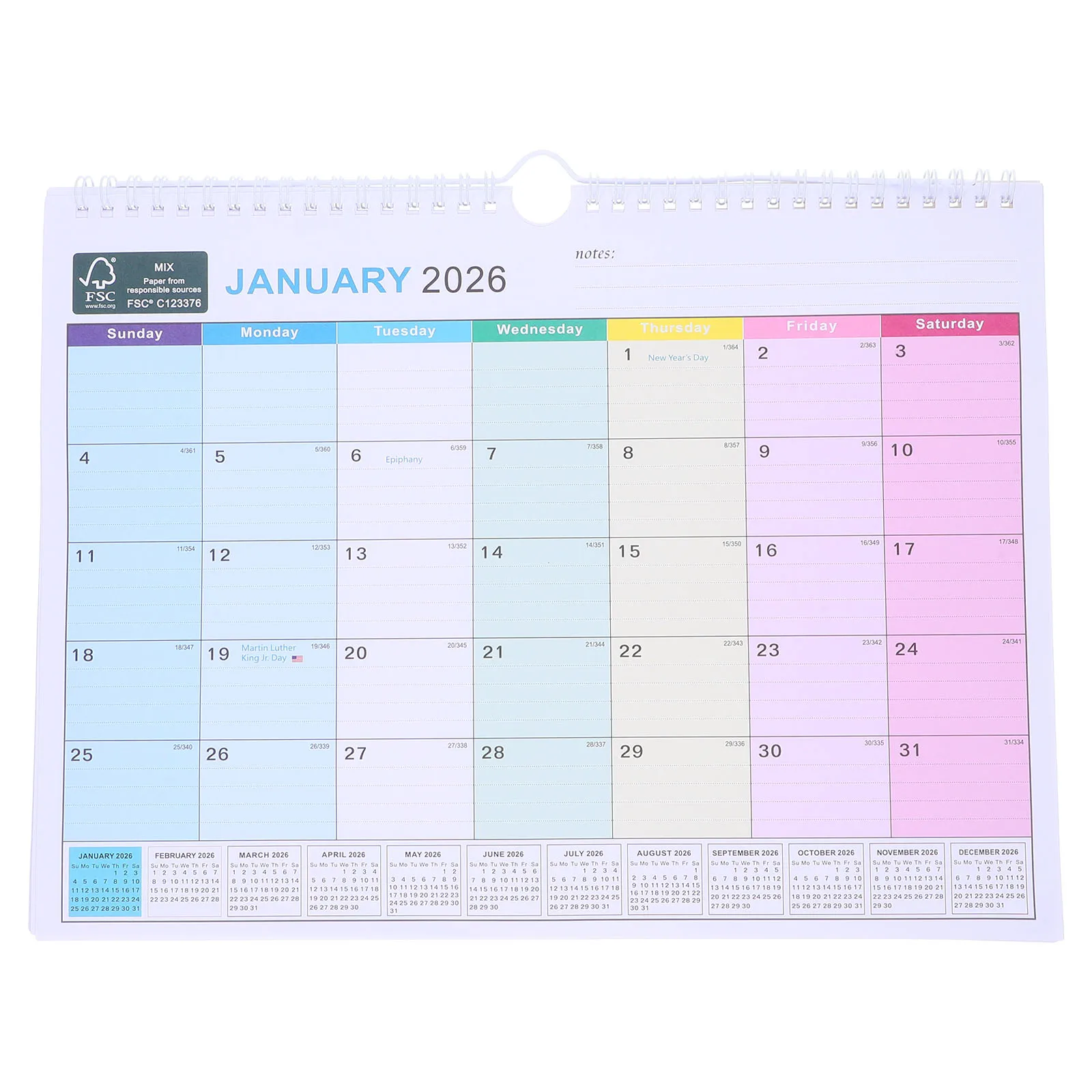 Hanging Calendar Jan 2026 To Jun 2027 18 Months Planner With Blank Daily Schedule Blocks For Family Holidays Office Use