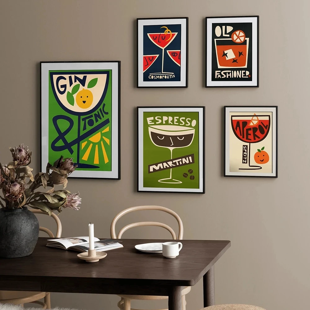 Gin & Tonic Kitchen Print Cocktail Wall Art Pittura Su Tela Manifesti Da Cucina E Stampe Immagini Murali Per Arredamento Bar Soggiorno