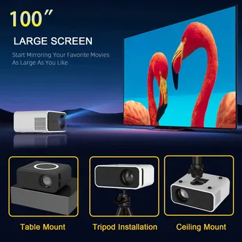 YT300 Mobile Video Projector Kids Home Support 1080P Theater Media Player Wired Wireless Same Screen Projector YT200 Upgrade - Image 5