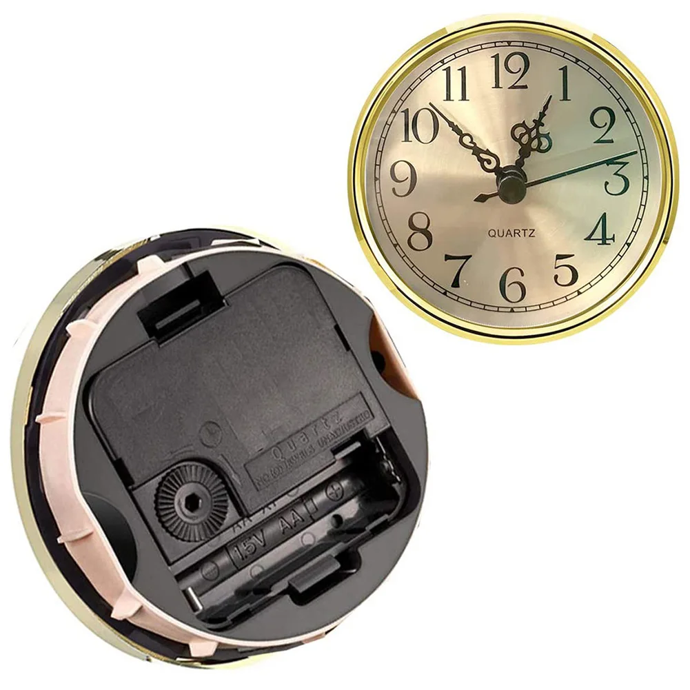 1pc 90MM Quartz Clock Inserts Arabic Numbers Inlaid Clock Movement Insert Replacement DIY Replacing Part Gold Silvery Home Decor