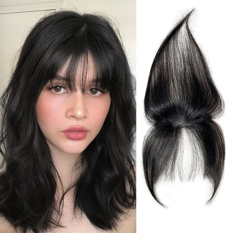 25cm Human Hair Bangs Topper Extension