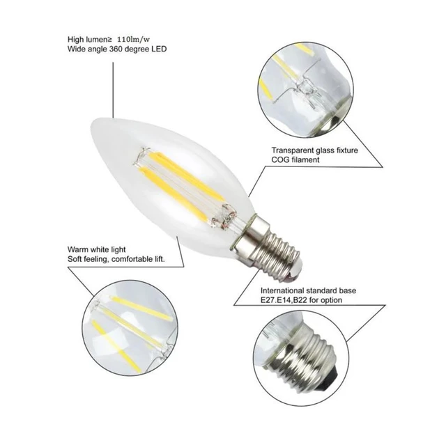 10pcs/lot E27 E14 Led Bulb filament G45 Lamp 220v 230v 240v AC Small Bulbs  lights Warm White/Cold White Super bright Edison bulb