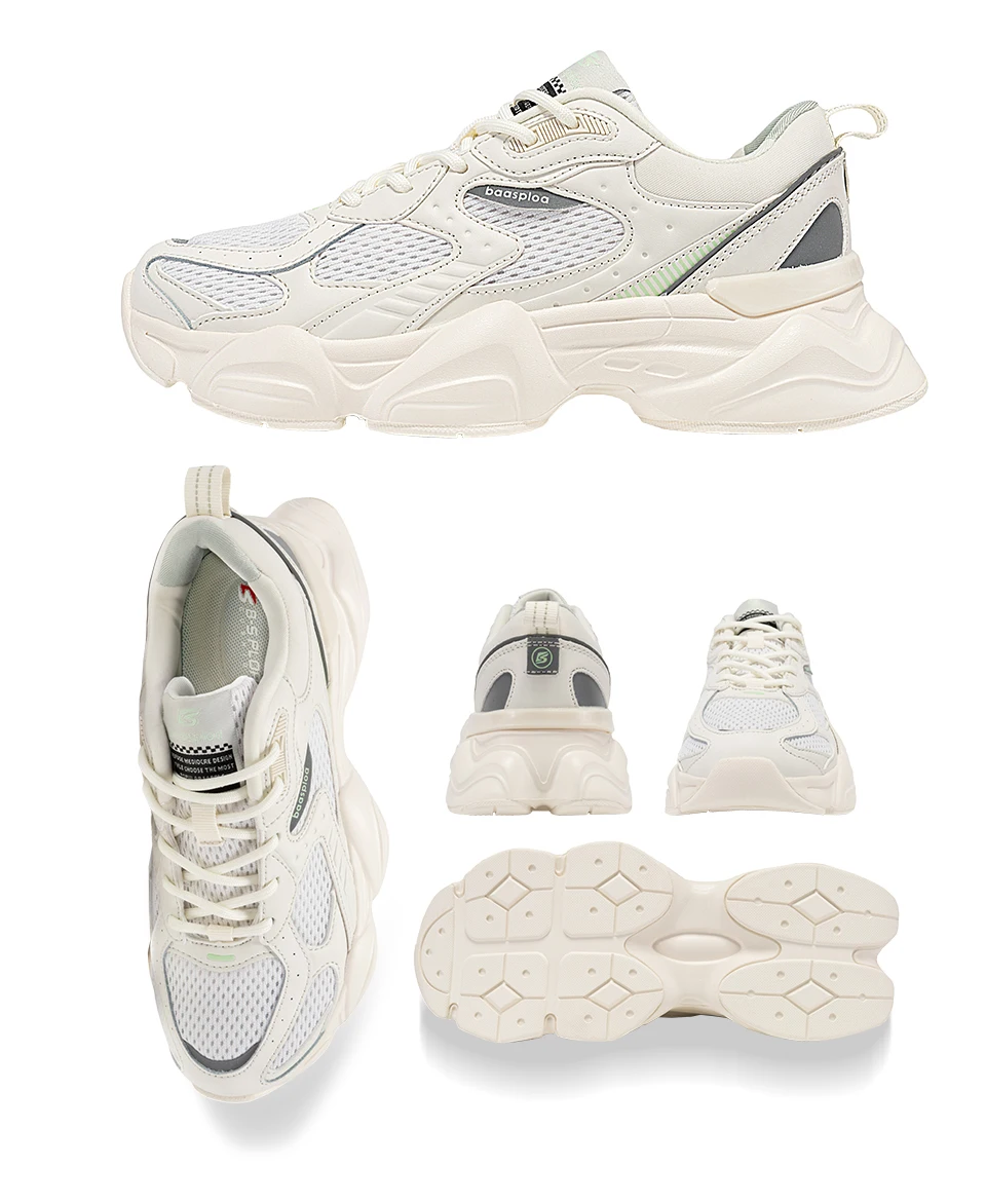 Description Picture 6 of itemBaasploa Women Running Shoes Leather Sneakers Lace Up Outdoor Shoe Antiskid Sport Tennis Lightweight Female Walking Shoes