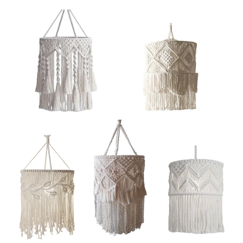 

Elegant and Long Lasting Woven Lampshade Cotton Rope Pendant Lamp Cover Shade Great Gifts Choice for Loved Ones