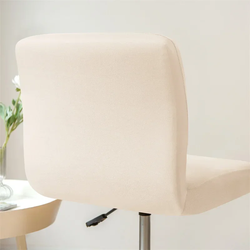 Description Picture 3 of item1Pc Water Repellent Bar Chair Cover Anti-dirty Short Back Chair Seat Slipcover Solid Color Armless Stool Protector for Hotel