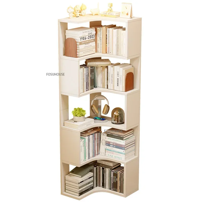 Bookshelf Floor Storage Rack Integrated Corner Bookshelf Library Room Organizer Simple Multi-layer Living Room Cabinets Bookcase