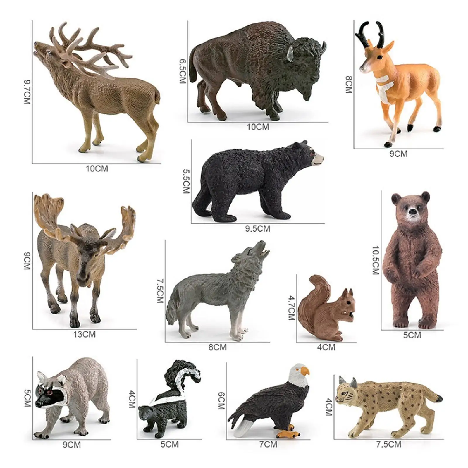 12Pcs Animal Figurines Set Mini Animals Toys Set for Boys Girls Party Favors