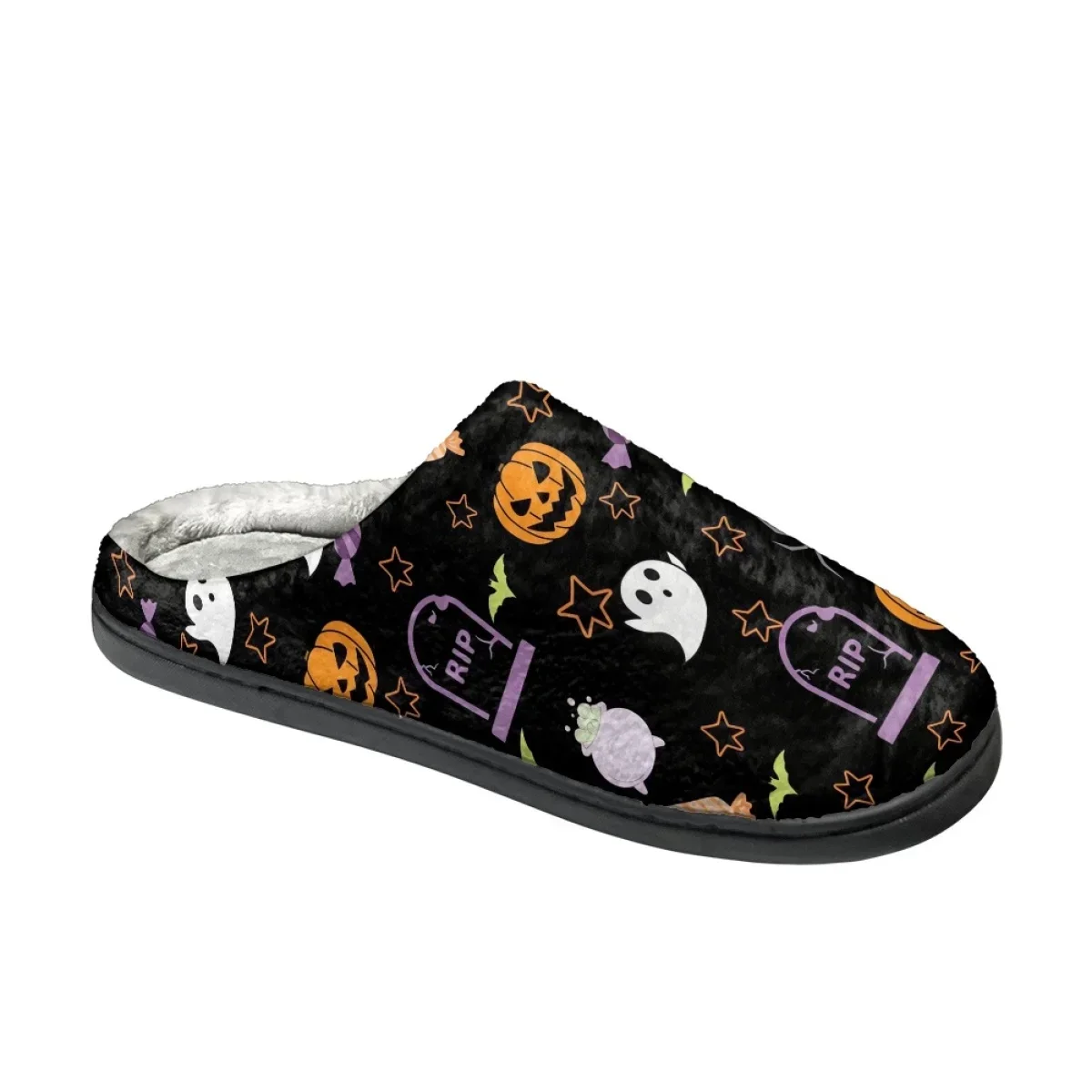 Holloween Design Ladies Non-slip Home Slippers Bedroom Couple Cozy Cotton Slipper Casual Winter Warm Flats Footwear Drop Ship