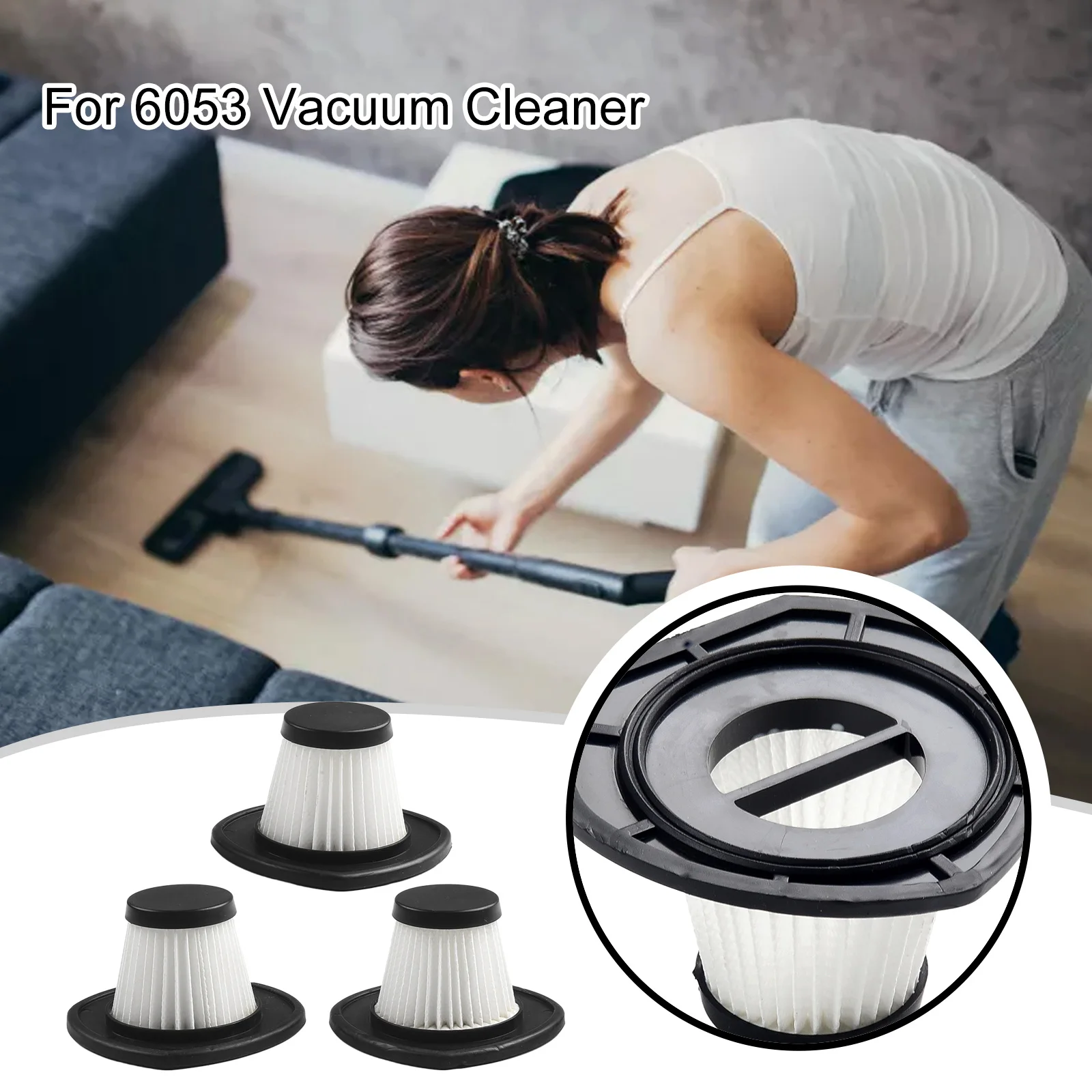 3pcs Filter For R-6053 Handheld Car Cordless Vacuum Cleaner Replacement Sweeping Parts Household Sweeper Cleaning Tool Replace 6 x replacement filter set for philips speedpro max filter accessories cp0663 vacuum cleaner household sweeper cleaning tool