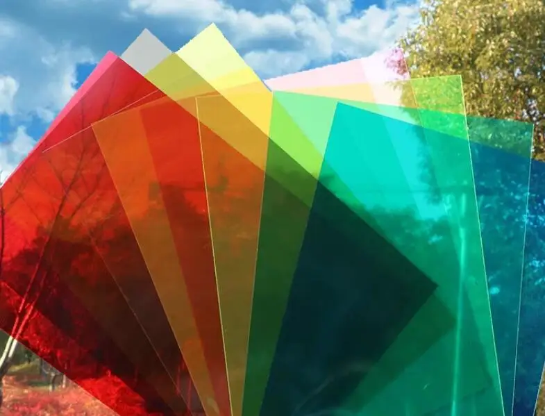 20Pcs Assorted Color Transparent Clear PVC Plastic Acetate Sheets Binding Cover For A4 Size Papers File Documents