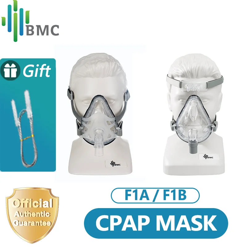 

REsmart F1A/F1B Full Face Mask For Snoring Apply To Medical CPAP BiPAP Ventilator Size S/M/L with Headgear Mouth and Nose Mask