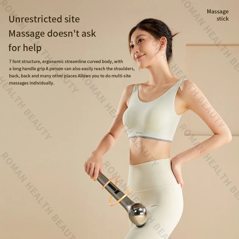 Powerful Deep Tissue Massage Gun 6 Heads Muscle Massager Stick 15 Speed Electric Pain Relief Body Relaxer for Gym Home Office