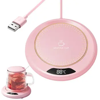 미니 휴대용 USB 컵 워머, 3 기어 커피 머그잔 가열 코스터, 스마트 온도 조절 핫 플레이트, 밀크 티 물 가열 패드 히터