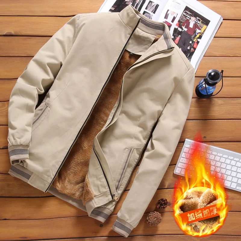

Autumn Winter Mens Bomber Jackets Casual Male Outwear Fleece Thick Warm Windbreaker Jacket Mens Military Baseball Coats Clothing