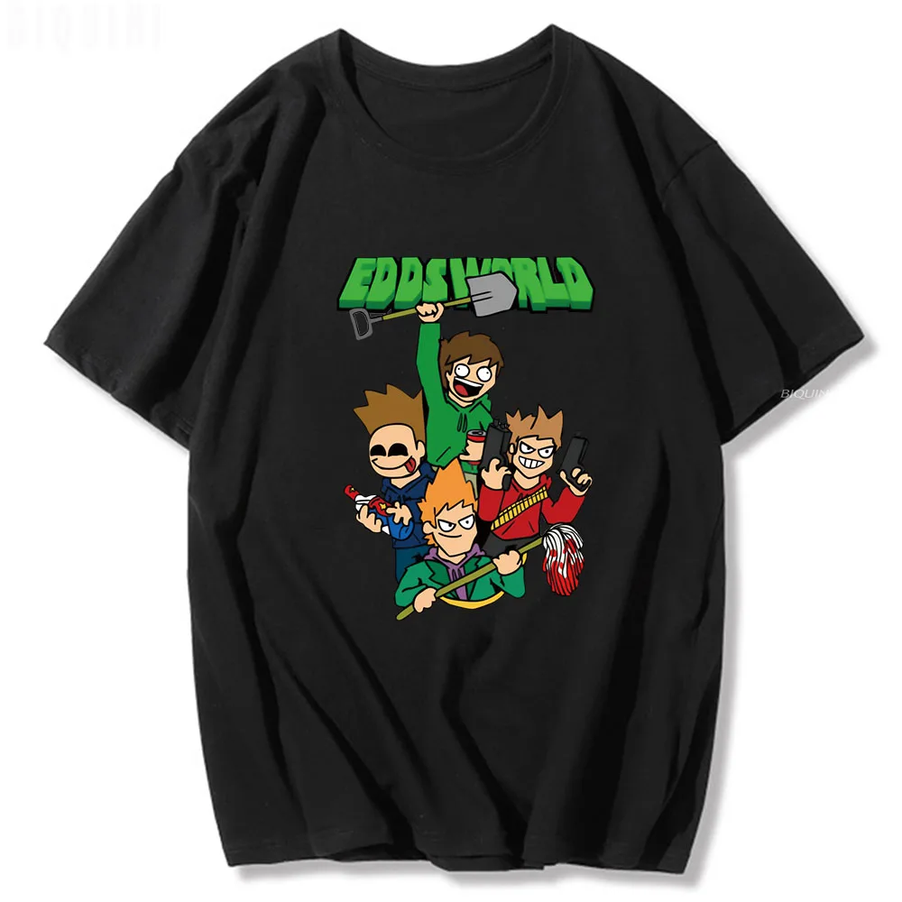 

Eddsworld T-shirt 100% Cotton Short Sleeve 2022 Summer O-Neck Boys Girls Tops Loose Unisex Cute Print EU Size Casual Tees Casual