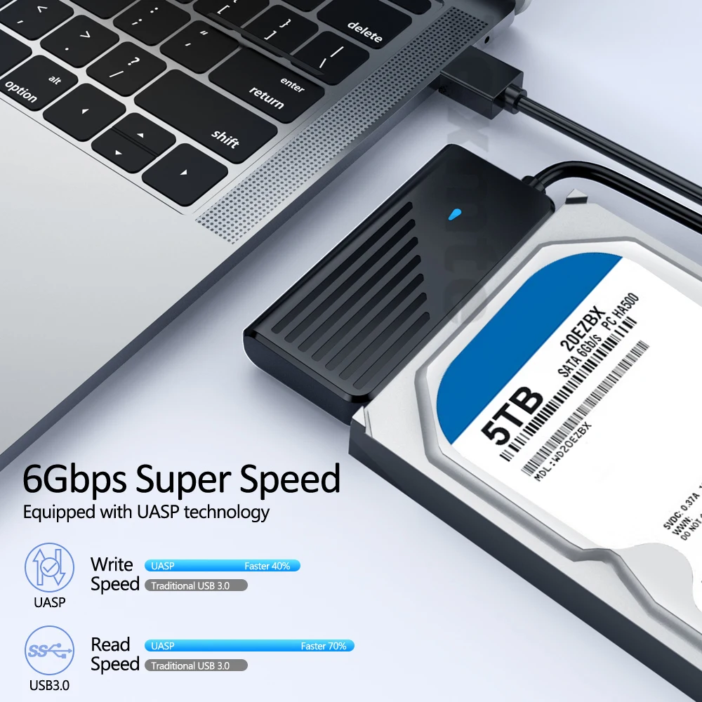 Zexmte SATA-USB 3.0  USB A-SATA 3 ̺ 6Gbps  2.5/3.5 ġ ϵ ũ  HDD SSD, cabo sata 