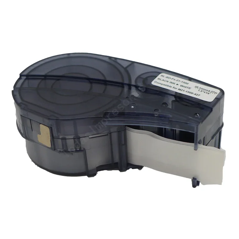 M21-1500-427 비닐 라벨 리본, BMP-21 PLUS 프린터용, 산업용 라벨 프린터, 블랙 온 화이트, 100PC, 38.1mm x 4.27m