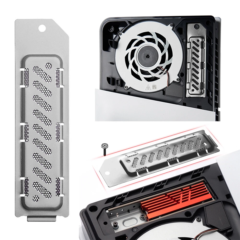 For PS5 Slim SSD Heatsink Cover SSD Cooler Dust Cover M.2 NVMe 2280 Solid State Drive Expansion Slot Breathable Hole Aluminum