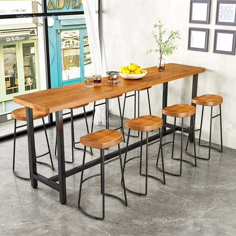 Bistro High Bar Tables Restaurant Home Coffee Alcohol Bar Table Cocktail Counter Reception Desk Furniture Muebles De Cocina FYBT 2