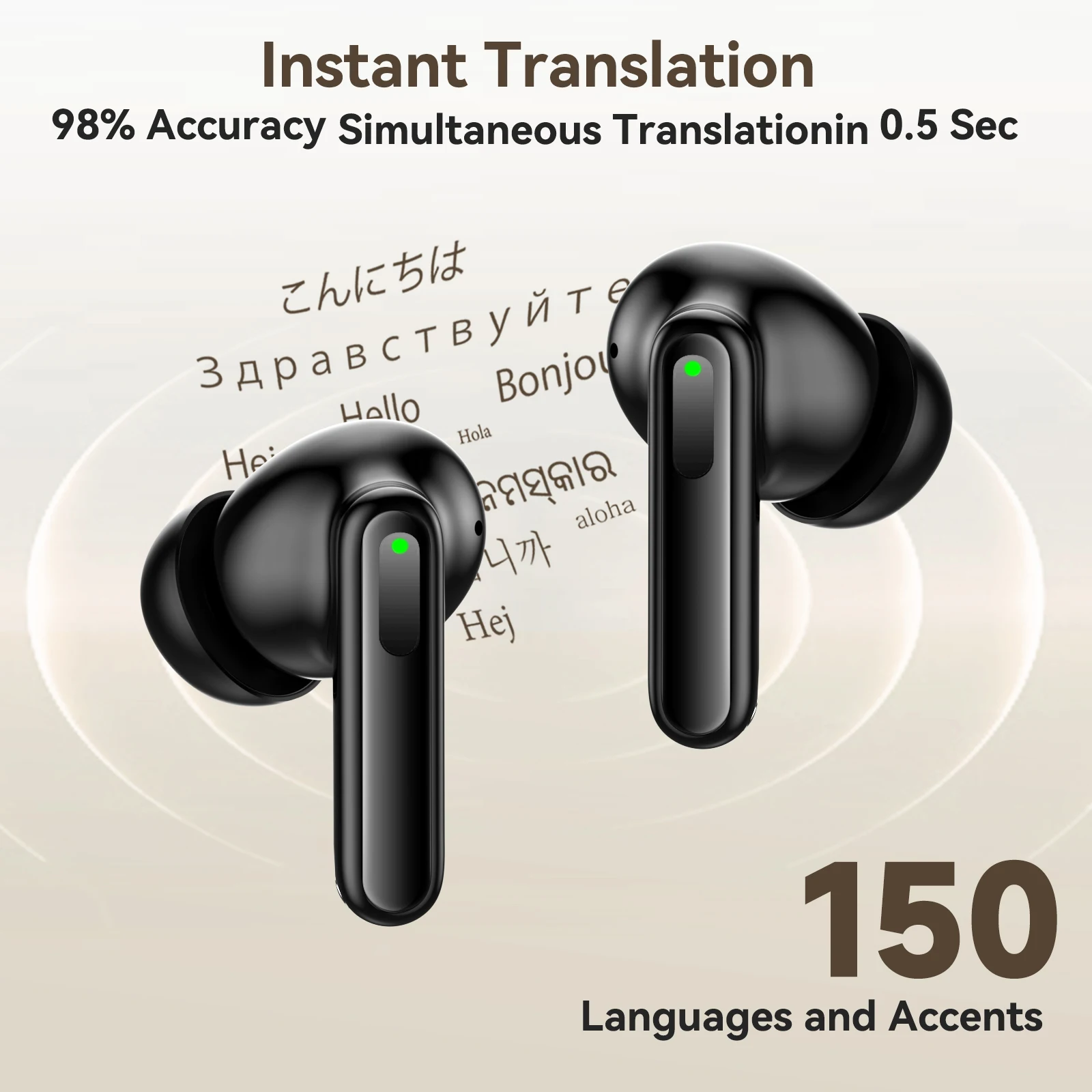Vormor 150 Languages Translation Earbuds V20 Two-way Real-time Translation Instant Voice Translator for Travel Business Learning translator earbuds voice translator language translator translator earphones