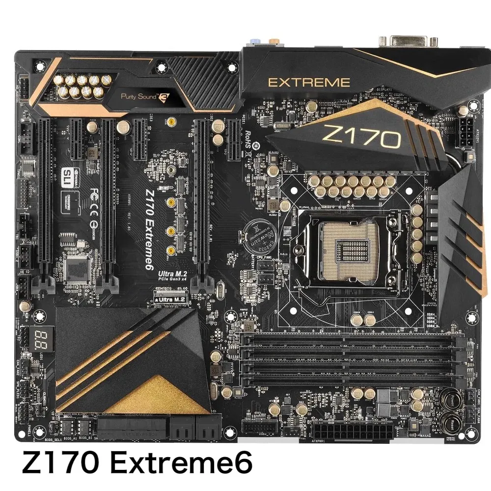 Per Scheda Madre Asrock Z170 Extreme6 Scheda Madre 64Gb Lga 1151 Ddr4 Atx Testata Al 100% Ok Completamente Funzionante Spedizione Gratuita