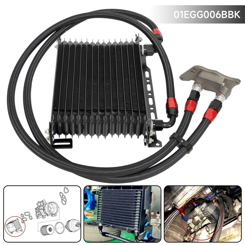 

AN10 15 Row Oil Cooler Kit w/Bracket Fit For BMW Mini Cooper S Supercharger R56 Engine 1.6L 2006-2012 Black/ Blue