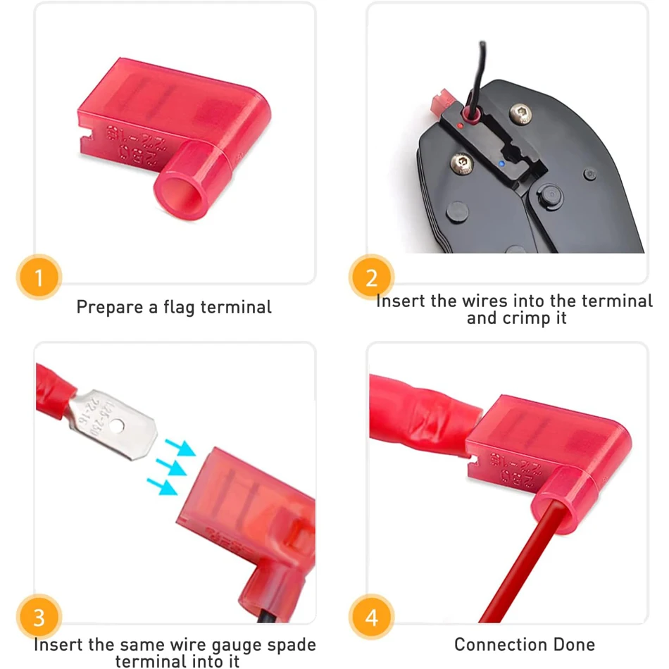 thumbnail image 2 of 100pcs Nylon Flag Spade Female Insulated Terminals Jamaica 2 of 12