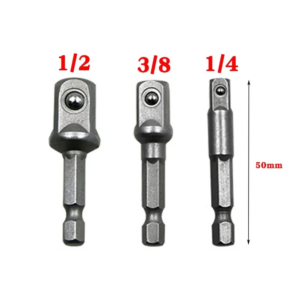 Drill Bits Adapter Socket Adapter Converter Ratchet Wrench Adapter Drill Chuck Adapter Battery Charger Extension Adapter 1/4" 3/8" 1/2" Driver Adapter Hex Wrench Adapter Power Extension Drill Bits Bar Hex Bit Set Power Tools for Drills Nut Driver