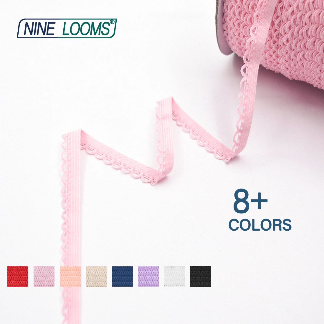 Neun Webstühle Picot Loop dekorative Spitzen besatz Gummibänder 3/8 "10mm Rüschen Spandex Gurtband Unterwäsche Dessous Nähen Handwerk 2 5 10 Yard – Detail 3