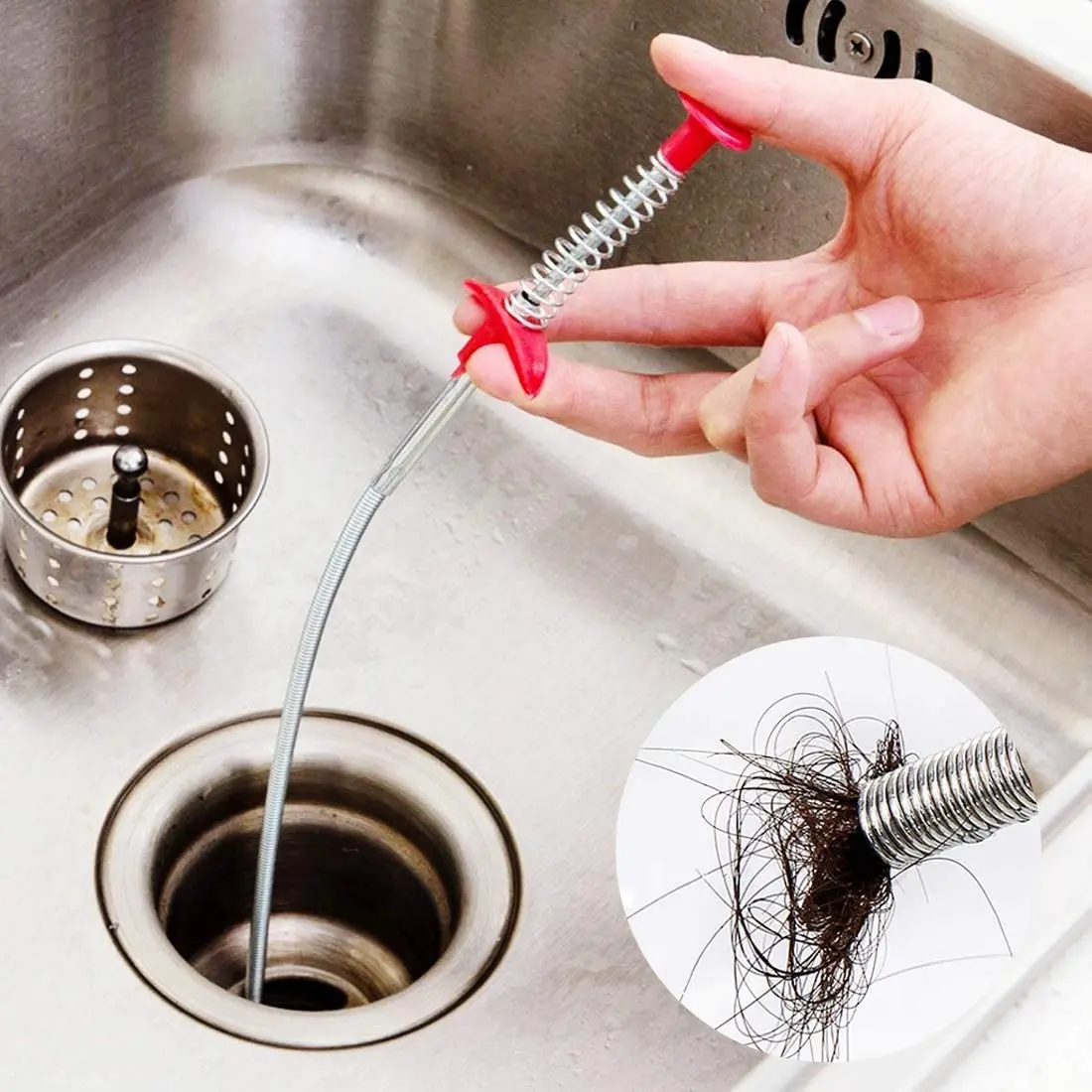 6 Pcs Drain Hair Clog Remover Tool, 24 Inch Bendable Drain Hair Remover Tool  For Sewer, Kitchen Sink, Bathroom Tub,(5+1) - AliExpress