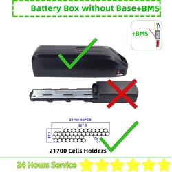 Enhanced Down Tube E - Bike Battery Case Holder with Mounting Plate and Base Tray (48VBox noBase 21 BMS)