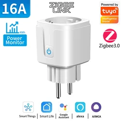 Smart WiFi/ZigBee EU Power Monitor Plug with Wireless App and Voice Control - 16A ZIGBEE (WHITE)